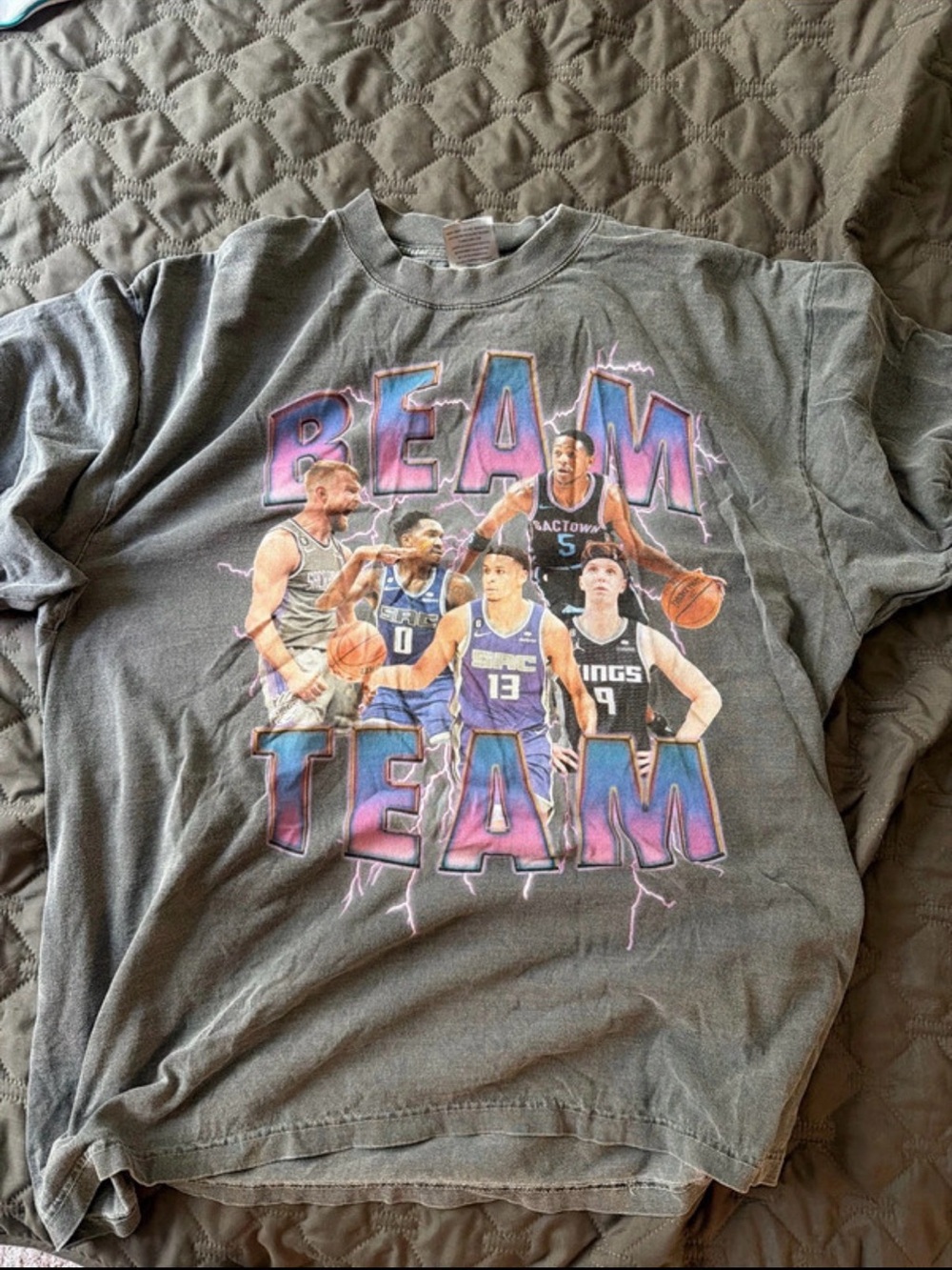 Kings BEAM TEAM Heavyweight Graphic Basketball Tee - Gray